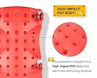 Vista 8 de MaxWorks 50874 carretilla de garaje con ruedas de plástico de 40 pulgadas con apoyacabezas acolchado y dos charolas para herramientas, 300 libras