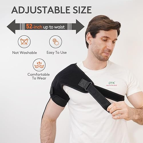 Miniatura 6 de UTK Almohadilla térmica de hombro infrarrojo lejano, caliente a 159 ℉, regalo para hombres, almohadillas térmicas para aliviar el dolor del manguito