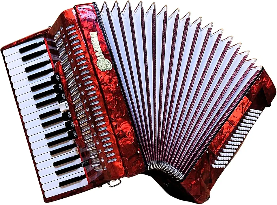 Acordeão/gaita/sanfona Bianchi 80 Baixos 7 Registros Eletrificada Novo (Vermelho)