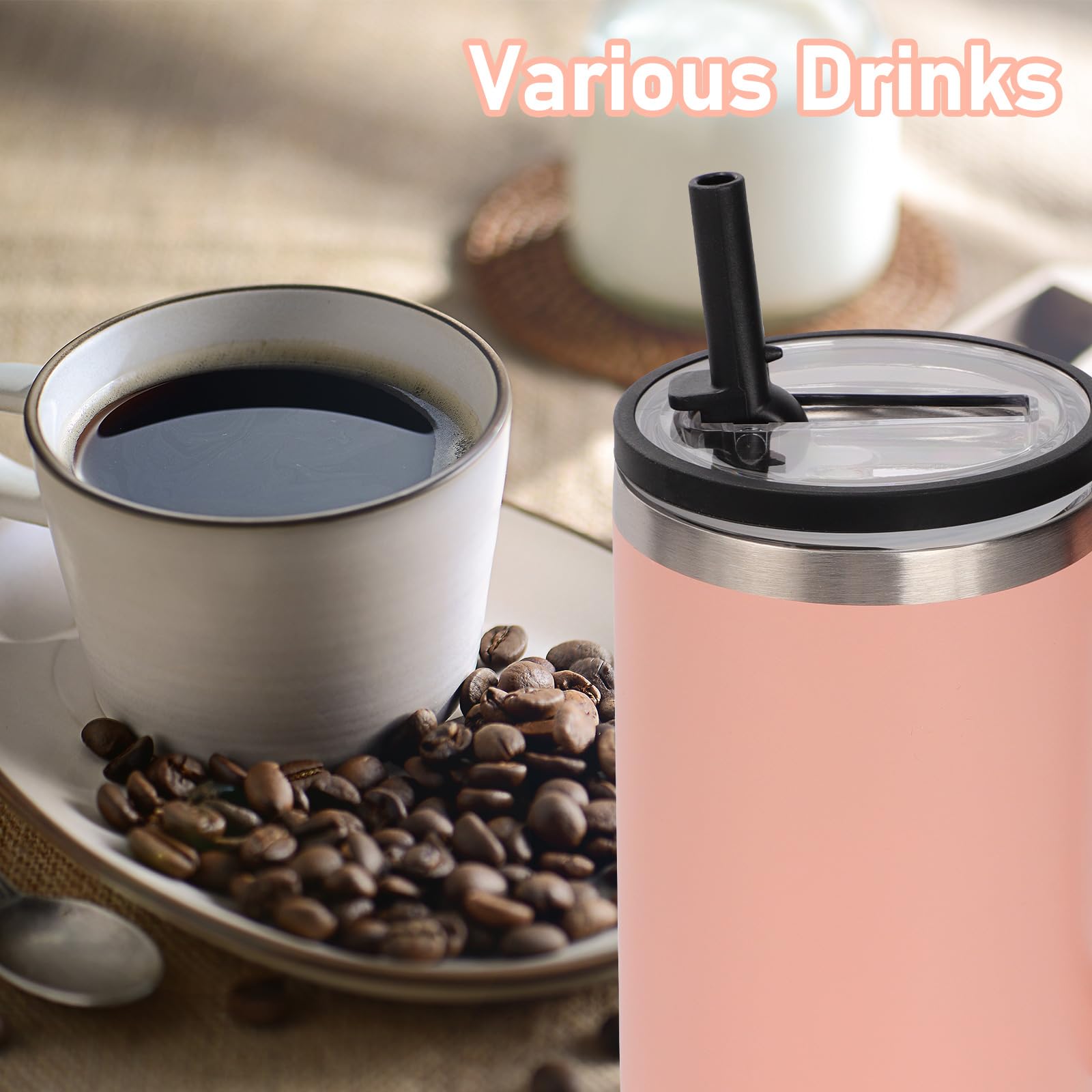 ANTAND Lot De 2 Couvercles étanches De Rechange Pour Tasses Stanley, 1200 Ml – Couvercles Anti-fuites Avec Paille à Rabat, Couvercles Anti-fuites Pour Tasses Stanley Quencher H2.0, Couvercle De Paille