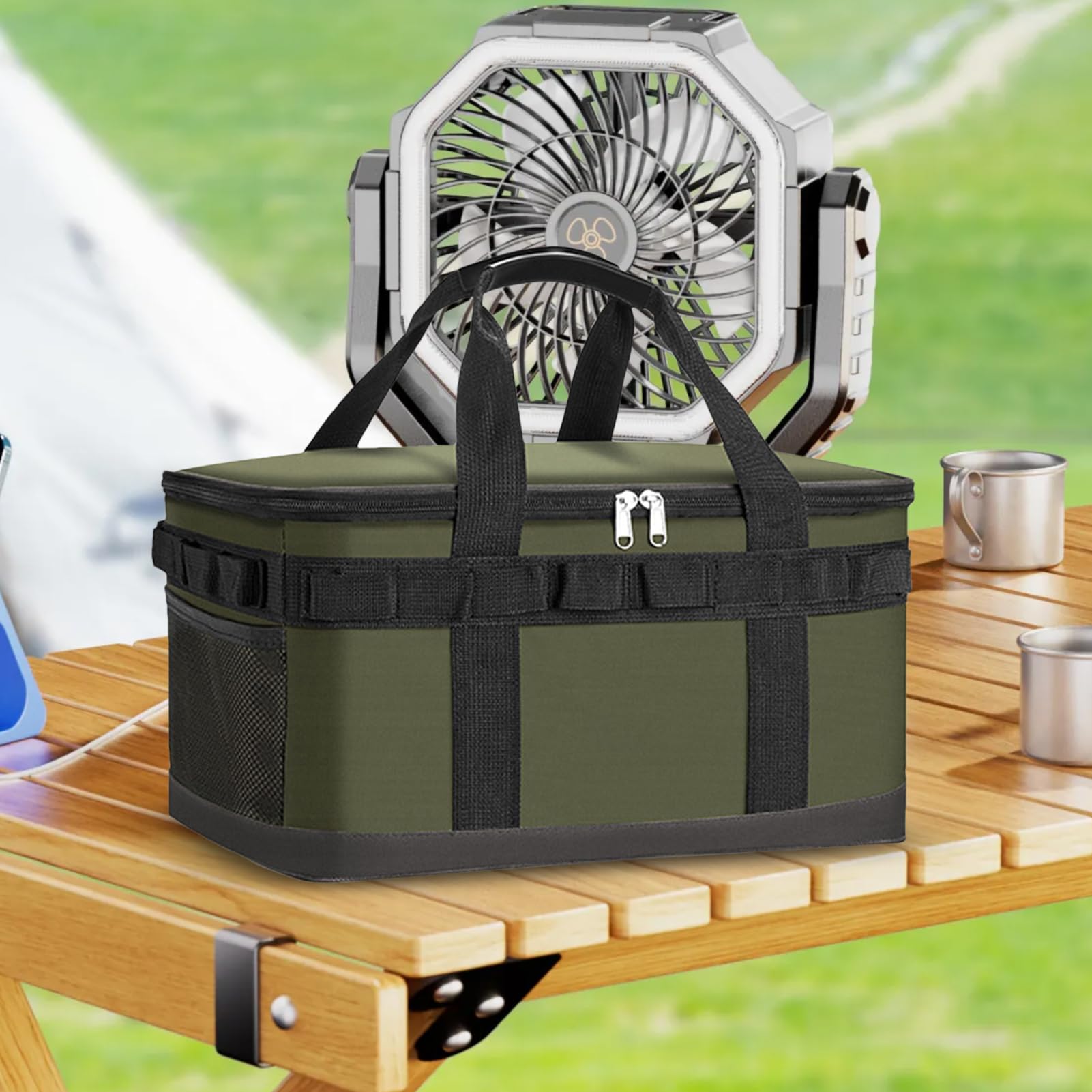 Borsa termica portatile, grande, a prova di perdite, con cerniera, per campeggio, picnic, pesca, viaggi, barca, kayak, golf, auto all'aperto