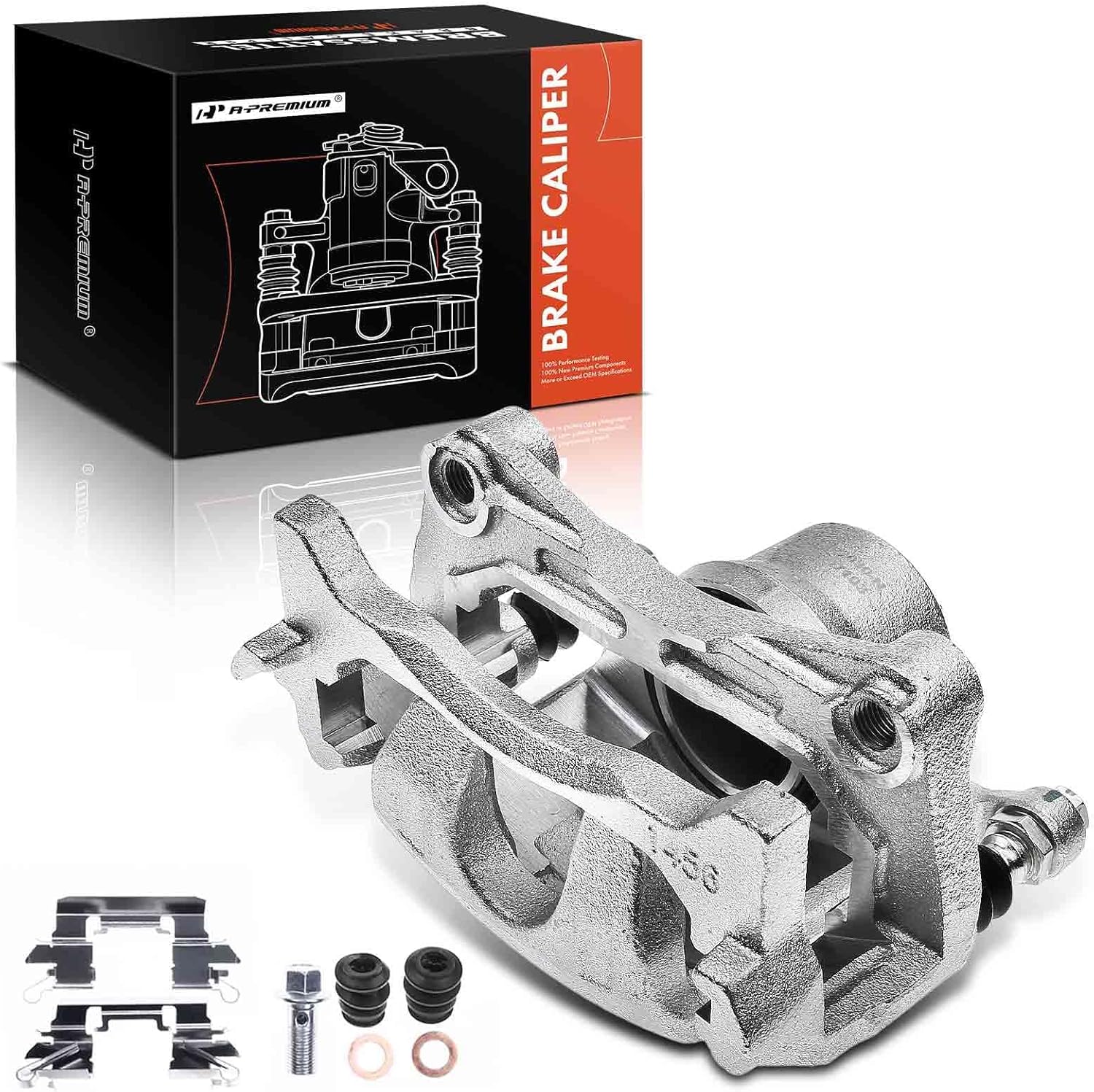 A-Premium Disc Brake Caliper Assembly with Bracket Compatible with Nissan Models - Altima 2013-2021, Leaf 2014-2017 - Front Right Passenger Side