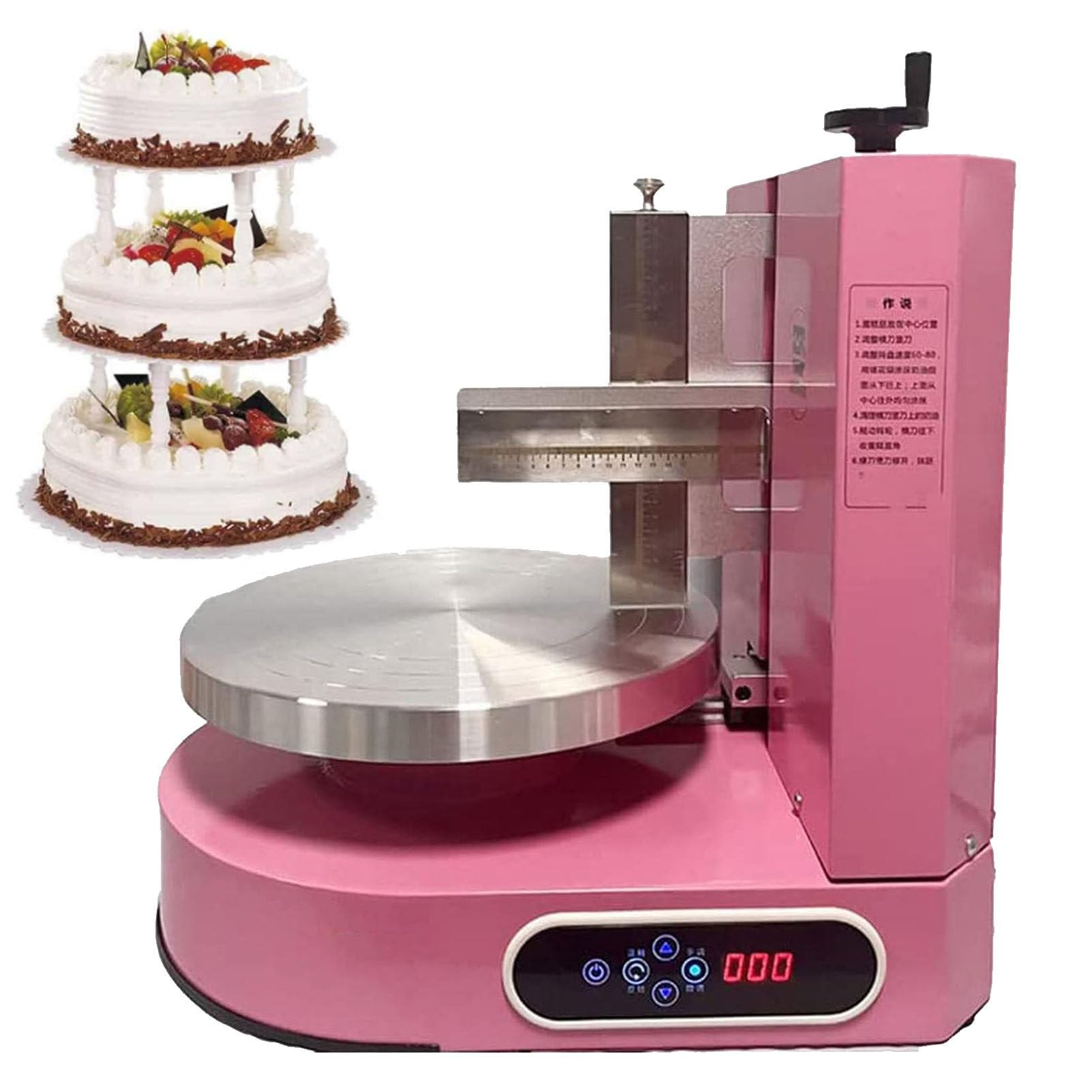 Máquina automática para glaseado de Pasteles - Esparcidor de Crema de 4 a 12 Pulgadas para Alisar y Cubrir Pasteles de cumpleaños y Pan - Ideal para decoración de Pasteles y Creaciones culin