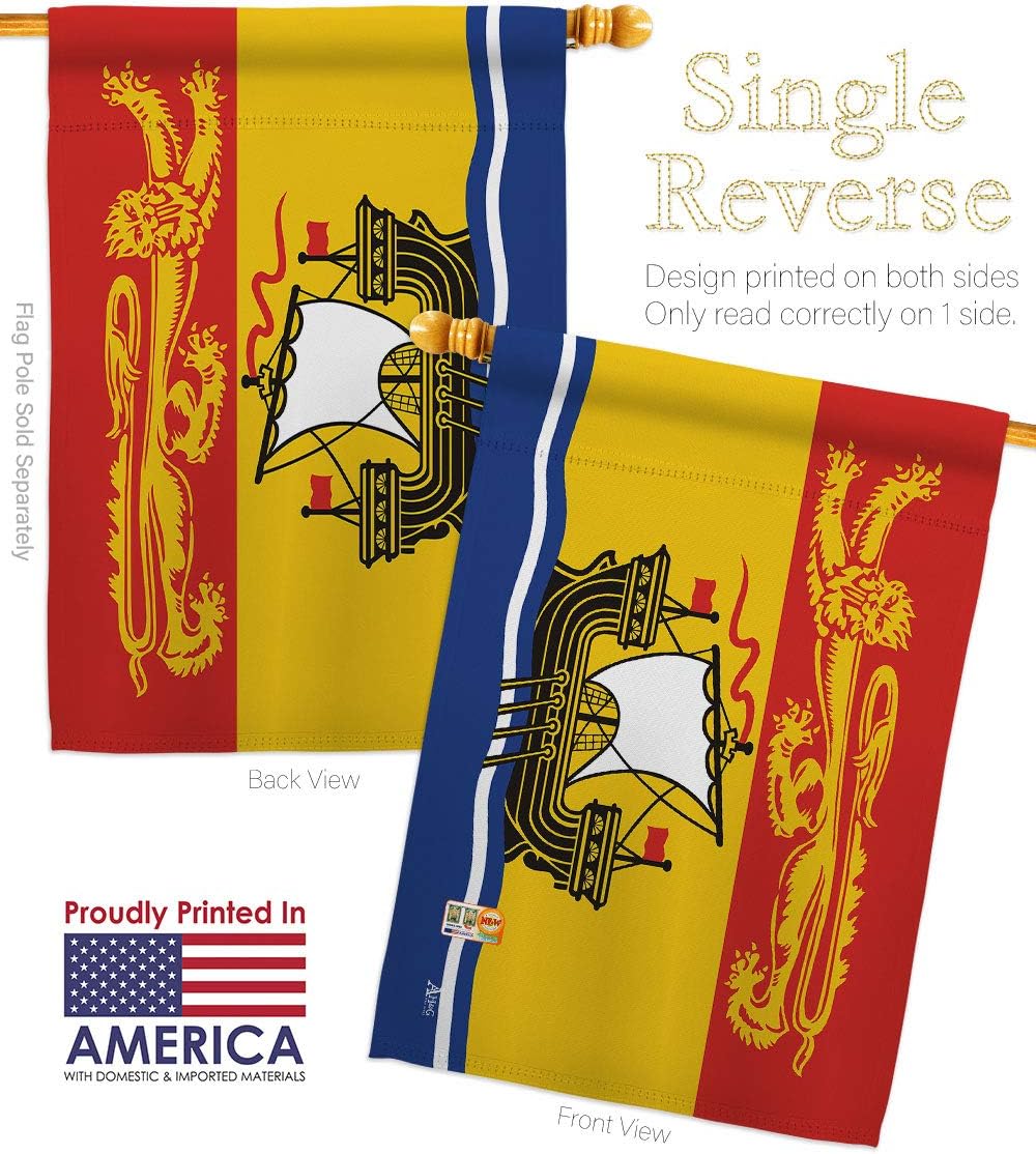 New Brunswick Garden House Flags Set Regional Canada Provinces Canadian Territories Region Country Particular Area Small Decorative Gift Yard Banner Made In USA 28 X 40