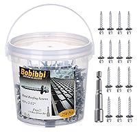 Vista 15 de Tornillos para techos de metal de 10 x 2 pulgadas, tornillo para techo de chapa metálica con cabeza hexagonal con arandela EPDM para techos