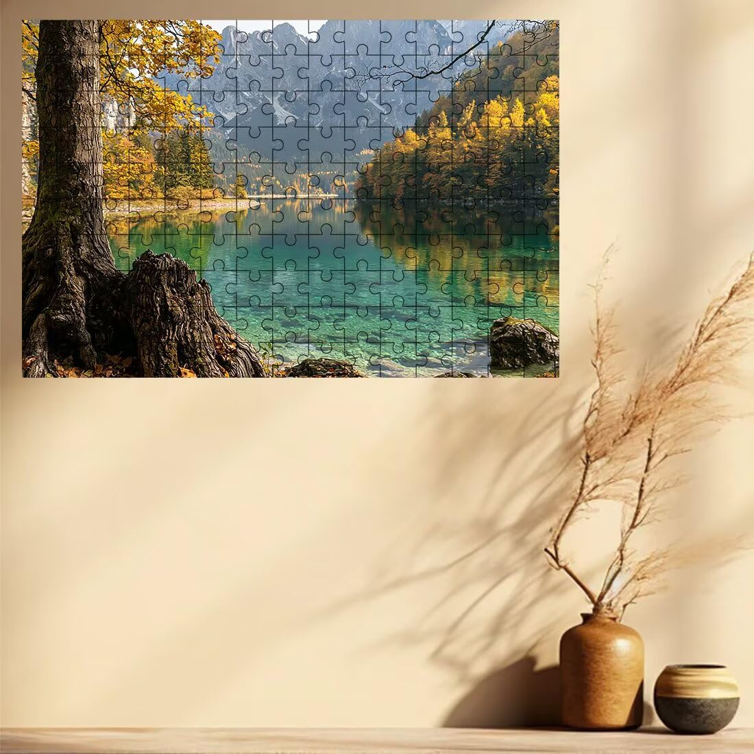 Puzzle 1500 elementów jesień, puzzle natura dla dorosłych, klasyczne puzzle gry edukacyjne do aktywności rodzinnej, najwyższej jakości drewniane puzzle z pudełkiem na prezent dla mężczyzny, prezent
