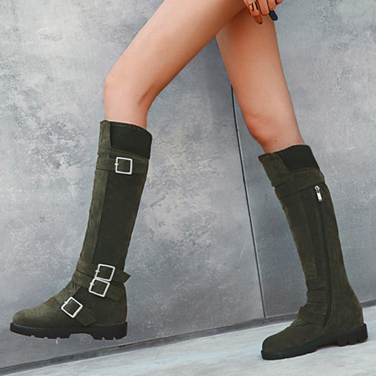 Tronchetti Donna Invernali Eleganti Slip On Scarpe Tinta Unita Comodo Camminata Stivali Scarponcini Calda da Neve Comodi Passeggio