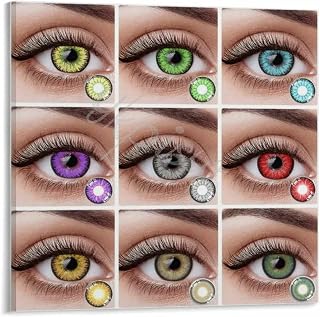 Color Contact Lens Guide Beauty Salon Poster (11) Canvas Painting for Living Room Bedroom Decor 12x12inch(30x30cm) Frame-style