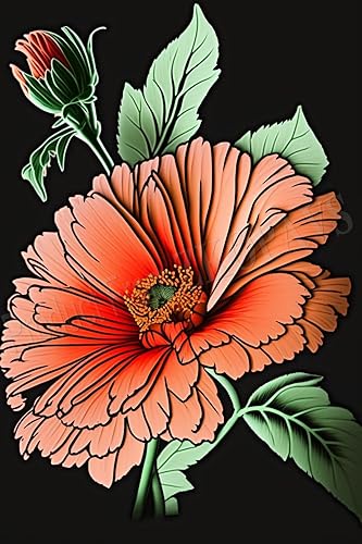 Miniatura 10 de ZKOPAVS Kit de pintura de diamante por números, mariposas rosadas y flores para adultos y niños, pinturas bordadas para decoración de pared del