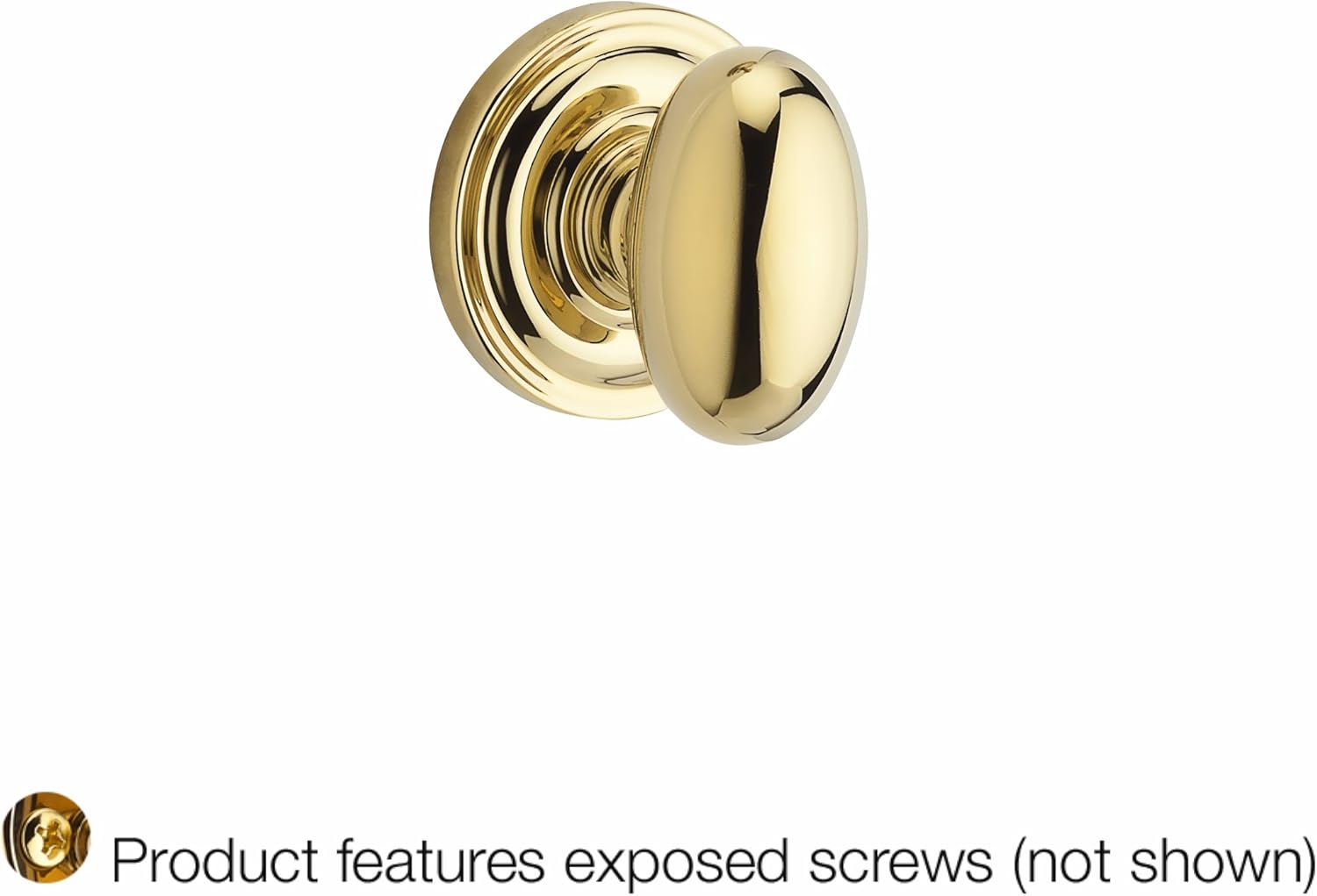 Baldwin Reserve 9BR3500-023 Traditional Ellipse Half-Dummy Knob in Polished Brass