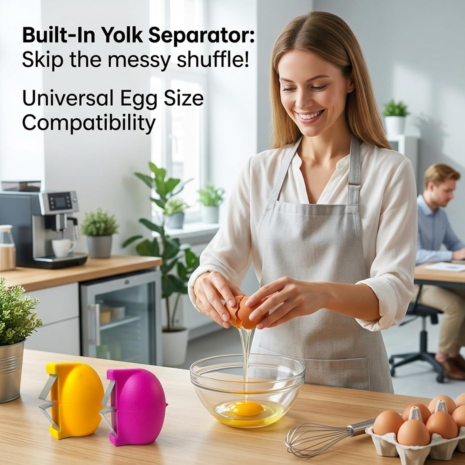 Egg Cracker Tool for Hard Boiled Eggs, Professional Egg Shell Opener for Raw and Hard Boiled Eggs, Kitchen Egg Peeler with Built-In Yolk Separator, Compact Design for Meal Preparation