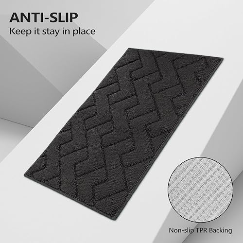 Miniatura 4 de hicorfe Alfombras y tapetes de cocina, polipropileno súper absorbente de 20 x 31.5 pulgadas, antideslizante, suave y cómodo, lavable a máquina para