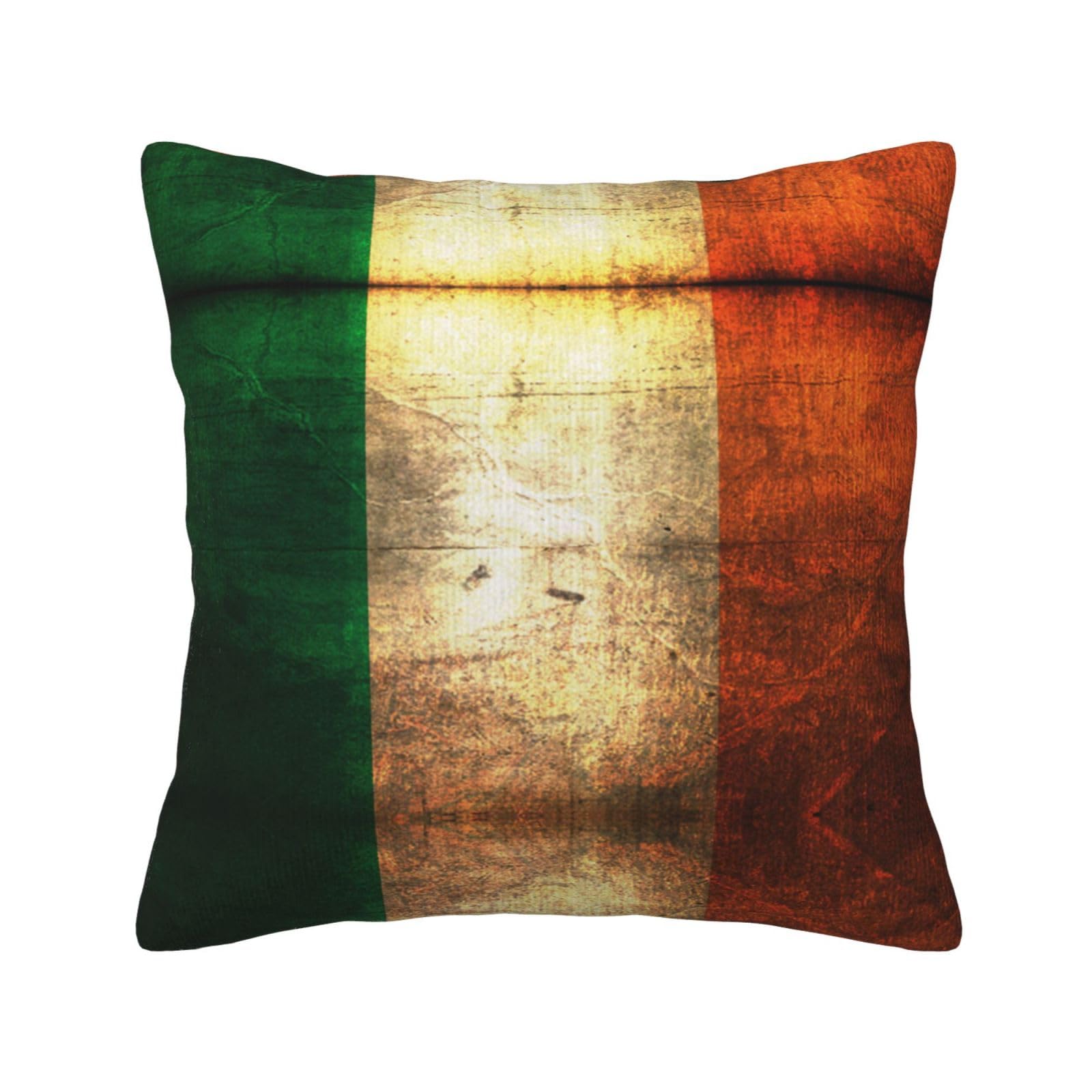 NBSNGSLS Irish Flag Print Corduroy Throw Pillow Covers Square Cushion For Couch Decor Living Room