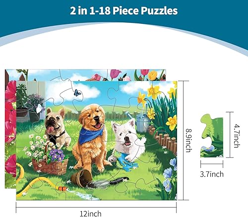 Miniatura 3 de Sunhigh Rompecabezas de demencia para ancianos, paquete de 2 a 18 piezas, productos de Alzheimer y actividades para cachorros y gatitos mayores (2