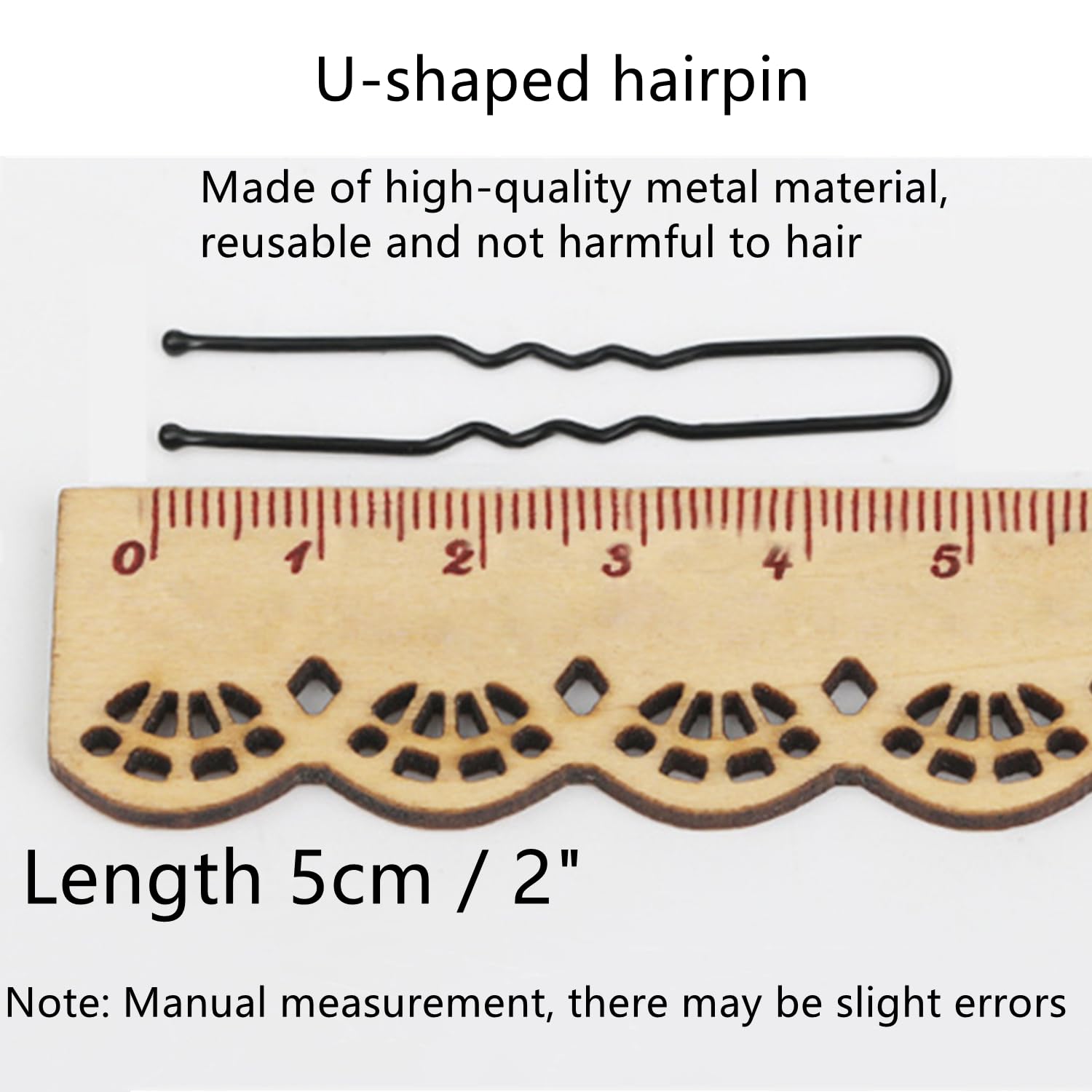 Horquillas en Forma de U 300-900 Unidades, Horquillas para Buns de 5 cm con Diseño Ondulado para Recogidos con Caja para Mujeres, Damas y Niñas
