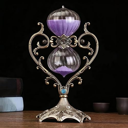 Reloj de arena grande, reloj de arena de 6030 minutos, temporizador de arena giratorio de 360, reloj de arena de metal en relieve, utilizado para