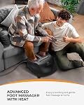 CooCoCo Foot Massager with Heat & Remote - Ergonomic ABS Base, Deep Shiatsu Kneading & 5-Level Compression for Home Office, 3 Heat Levels, Auto off, Fits Feet up to 13, Gifts for Women Men Mom Dad