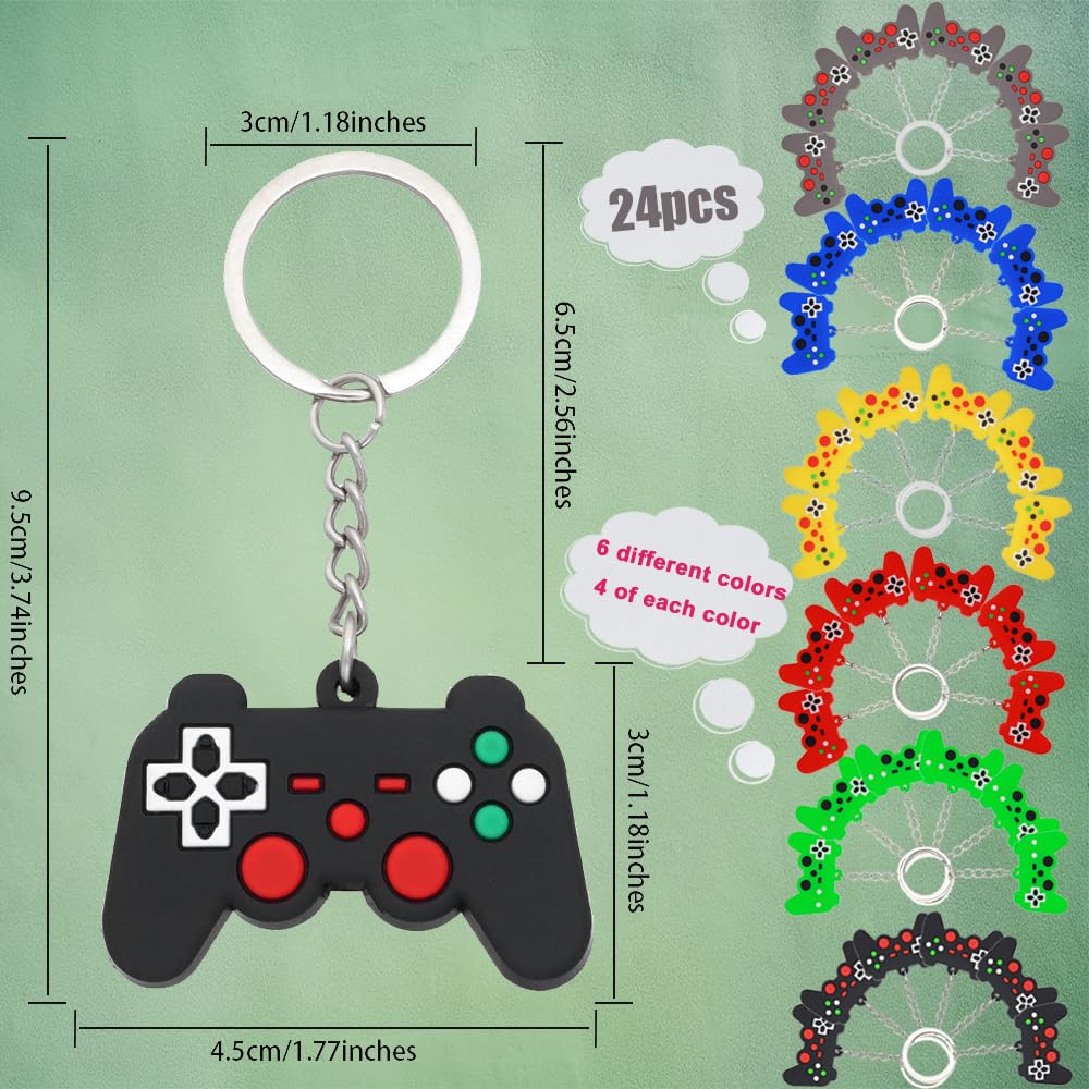 Acuiwer 24 stuks voetbalsleutelhangers, siliconen mini-sleutelhangers, set voor kinderen, feestcadeautje voor jongens en meisjes