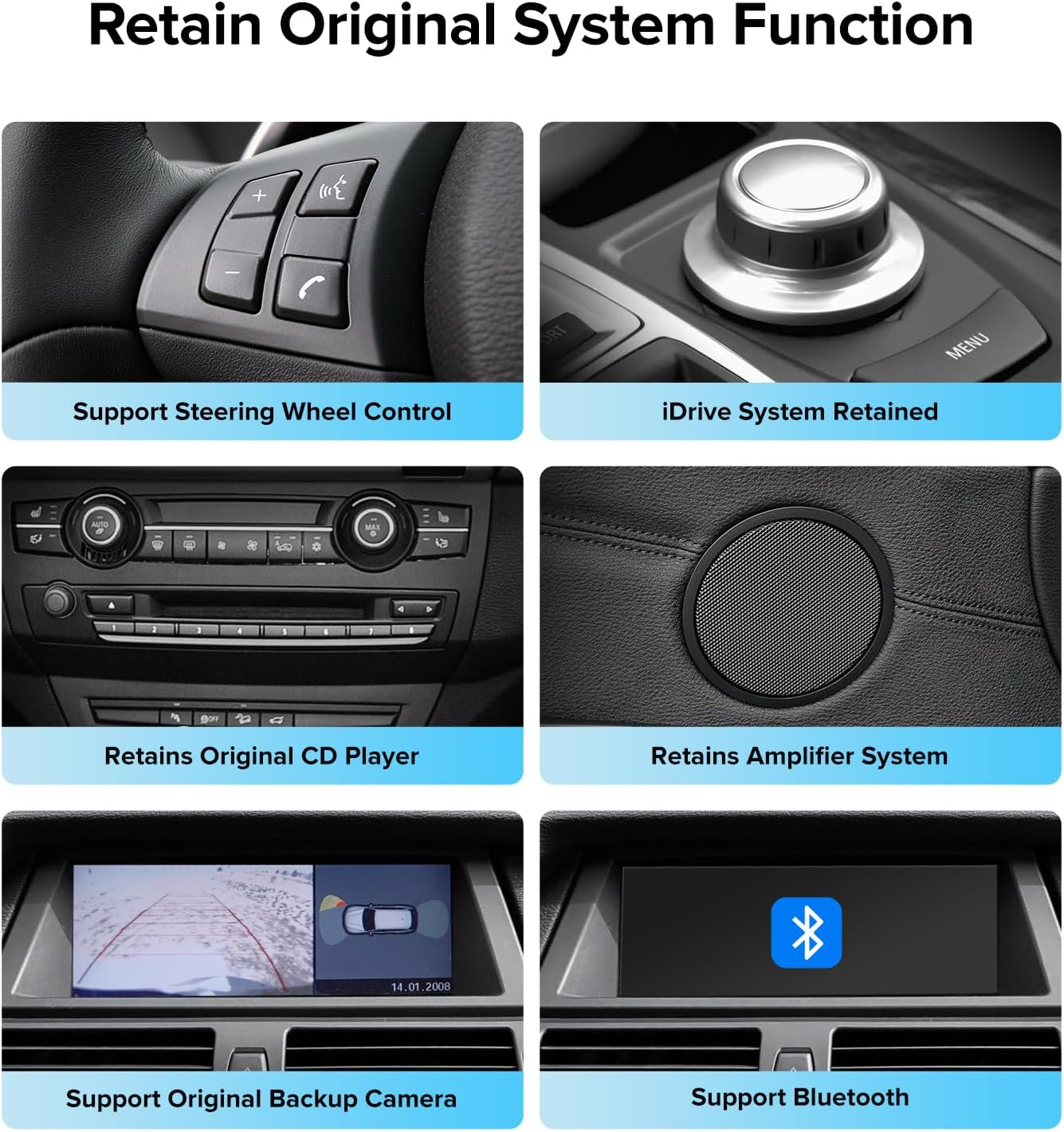 10.25" Linux Car Stereo for BMW X5 E70 X6 E71 (2007-2010) CCC System - Wireless CarPlay Android Auto Head Unit, 1920x720 HD IPS Touch Screen, Retains Factory iDrive & OEM Camera
