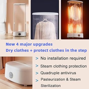 Automatic Ironing Machine, Foldable Steam Hanging Ironing Machine, Steam Ironer,Clothes Dryer, Quickly Smooth Out Wrinkles, 360°Circulating Heat Flow