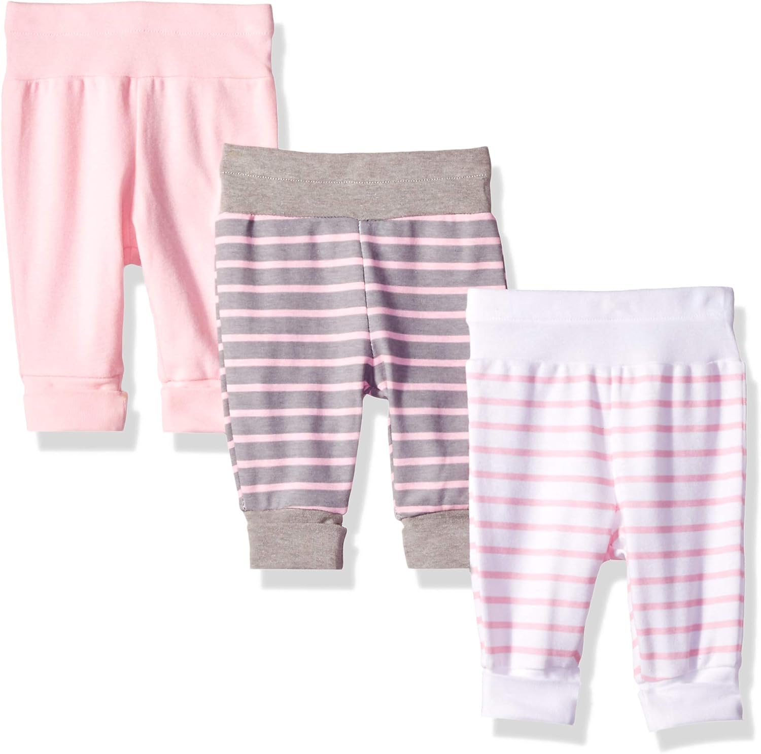 Hanes unisex-baby Hanes Baby Pants, Flexy Soft Knit Pull-on Sweatpants, Stretch Joggers for Babies & Toddlers, 3-pack