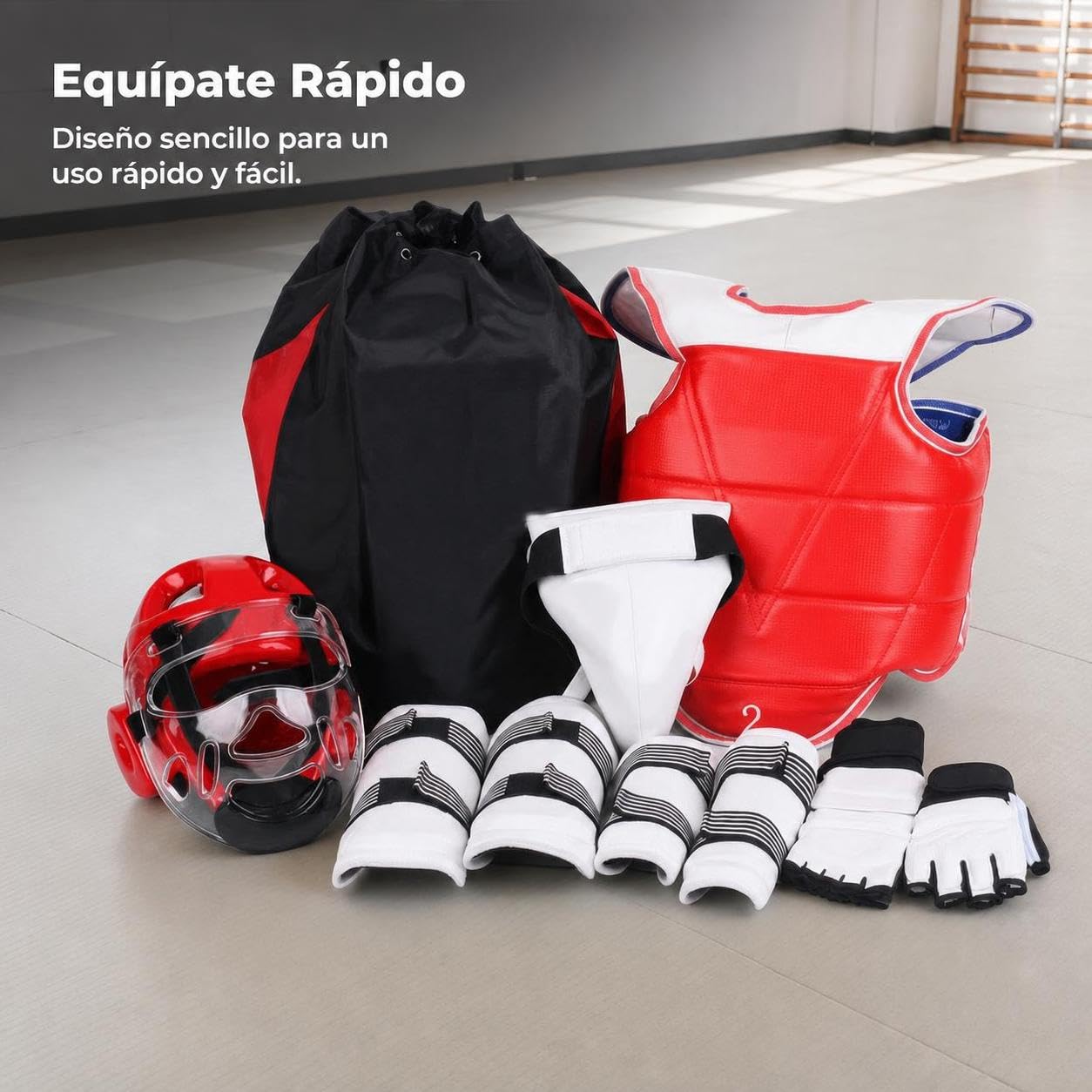 Équipement Protecteur Femme avec Casque et Gaine Thoracique pour Entraînement Régulier et Affrontement Compétitif
