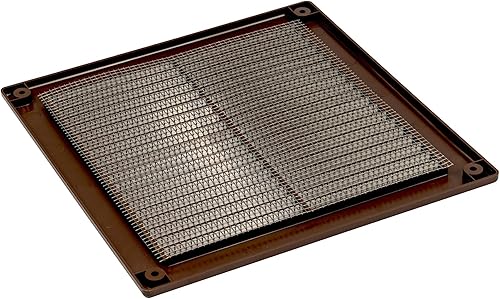 Miniatura 7 de Rejilla de ventilación cuadrada marrón de 6 x 6 pulgadas con malla protectora. Registrocubierta de ventilación de plástico ligero. Ventilación para