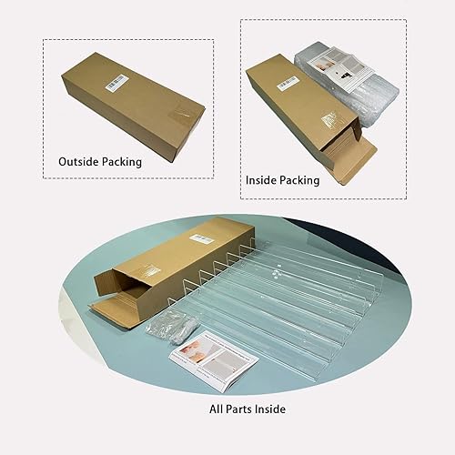 Miniatura 7 de 4 unidadesjuego de 24 pulgadas para esmalte de uñas montado en la pared, organizador transparente para botellas de aceite esencial de lápiz labial,