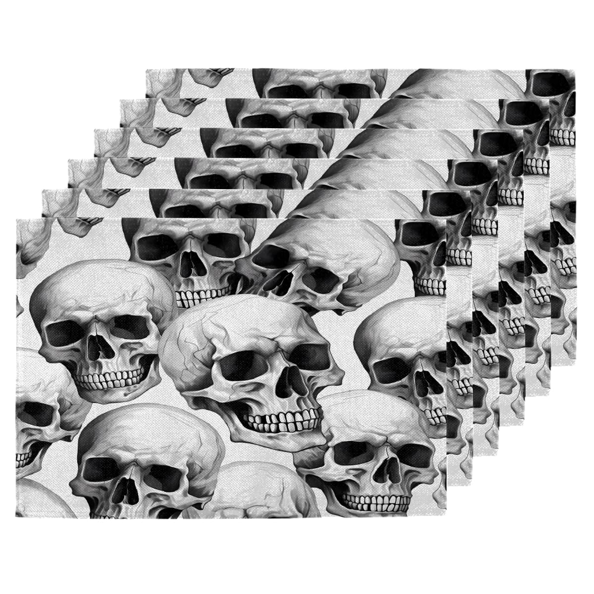 Set de table Halloween tête de mort 45,7x30,5cm résistant chaleur décoration table cuisine