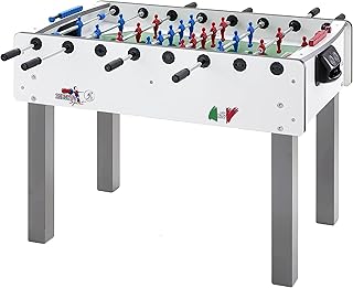 G5 HT SPORT Futbolín Roberto Sport [Made in Italy] Futbolín de mesa con barras reentrantes telescópicas | Campo de cristal templado irrompible | Bolas y spray incluidos