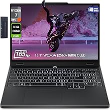 Legion 5 Laptop, 15.1" WQXGA OLED 165Hz Display, AMD Ryzen 7 260, 16GB RAM 512GB PCIe SSD, GeForce RTX 5060, RGB Backlit Keyboard, 256gb 9H Docking Station, Wi-Fi 7, Windows 11 Pro, Black