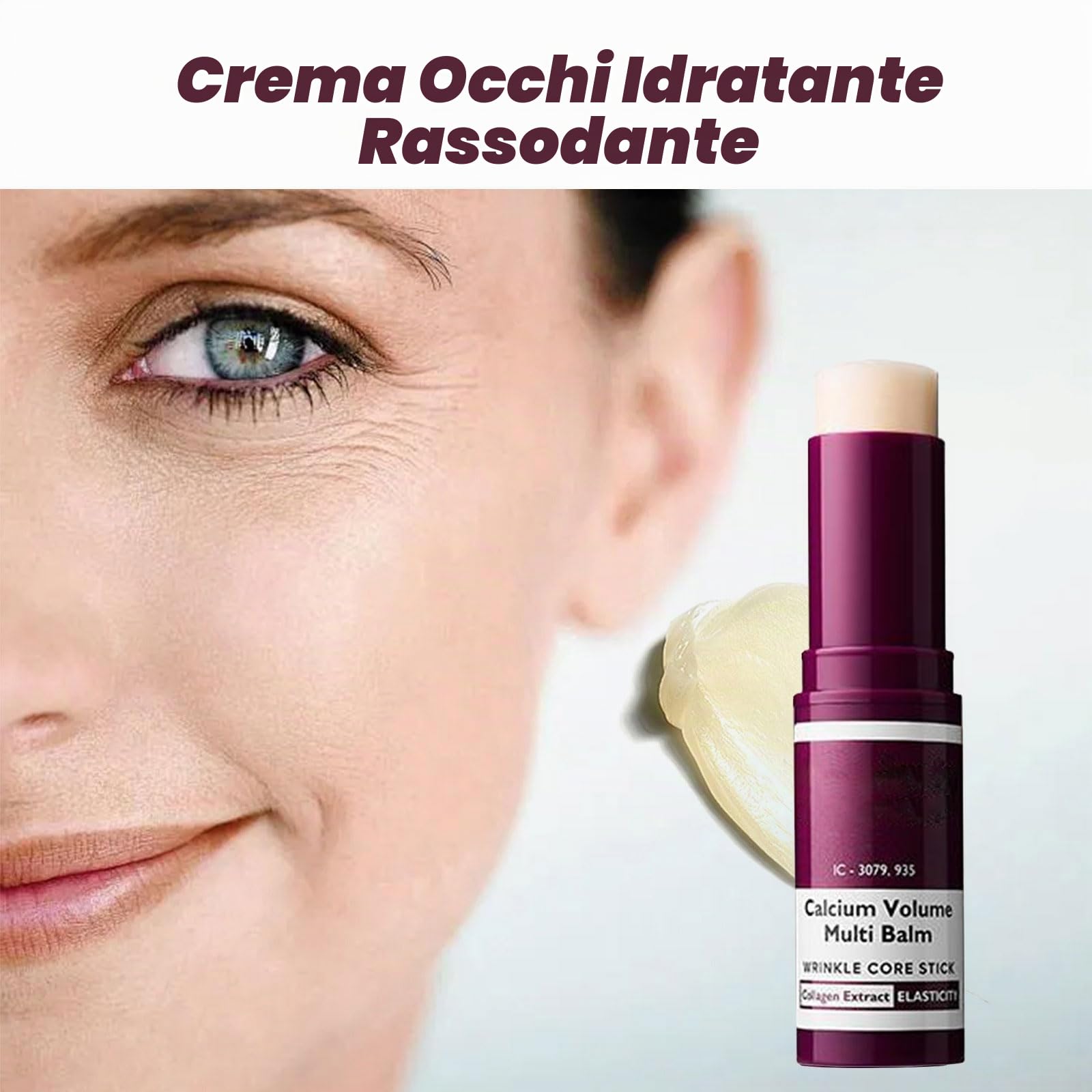2 pezzi Calcium Volume Multi Balm Stick Balm Balsamo Oculare Multifunzionale Balsamo Arricchito Con Collagene Anti-Aging & Firming Skincare Stick Stringe La Pelle Ripara e Idrata