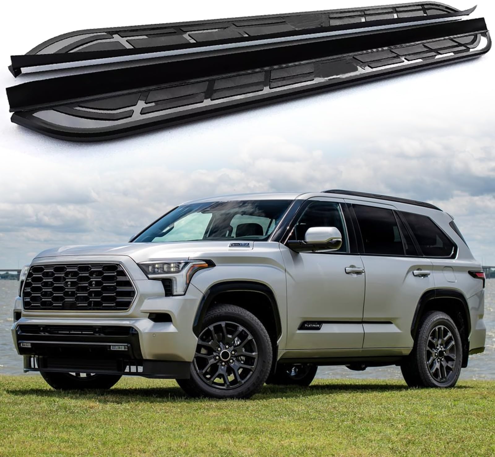 2pcs Side Step Running Board Nerf Bar Fits for Toyota Sequoia 2023-2025 with Brackets