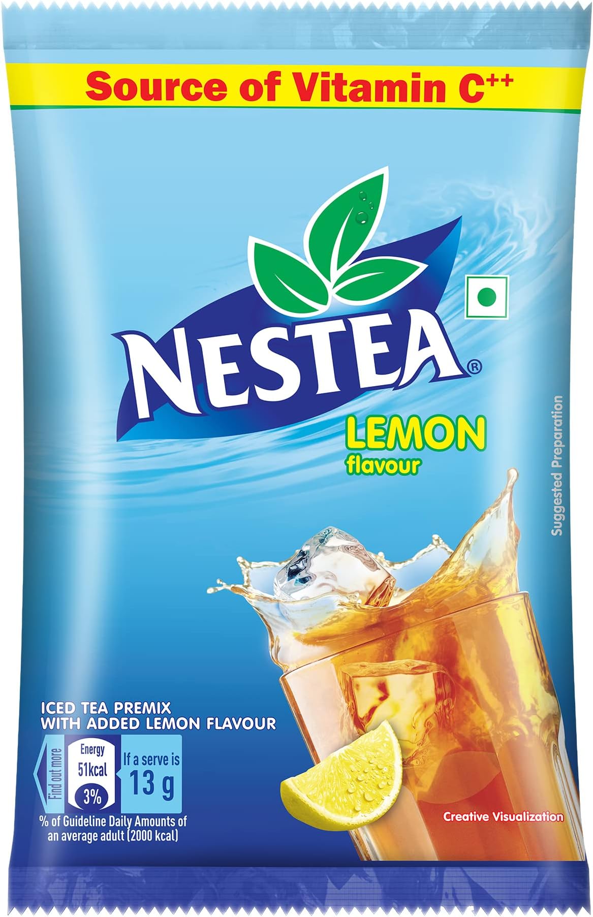 Nestea Powder Instant Iced Tea, Lemon Flavour | Refreshingly Good Taste | Source of Vitamin C | 750g, Pouch