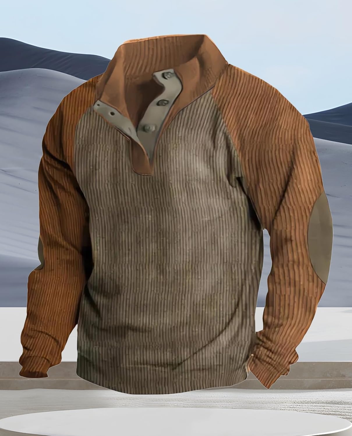 Western Sweatshirts for Men Aztec Retro Pullover Quarter Zip Sweatshirt Mens Stitch... - Image 3