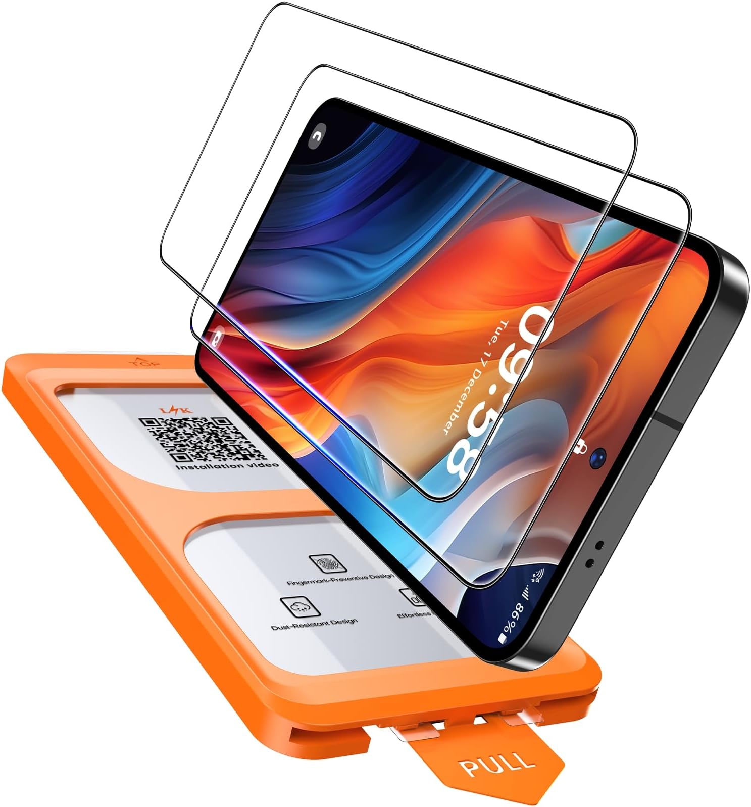 LϟK [2 Pack] for Samsung Galaxy S25 Plus Screen Protector Tempered Glass + Dusting-Install Frame [Mil-Grade Drop Proof ] Touch Sensitive 0 Bubbles HD Film