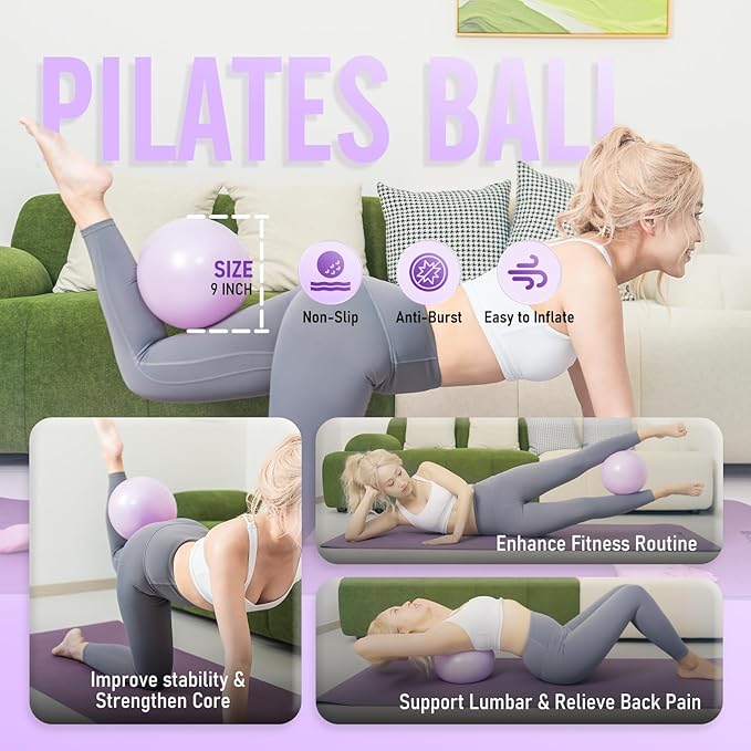 Kit de Anillo de Pilates para Mujeres con Pelota y Bandas de Resistencia miniatura 4