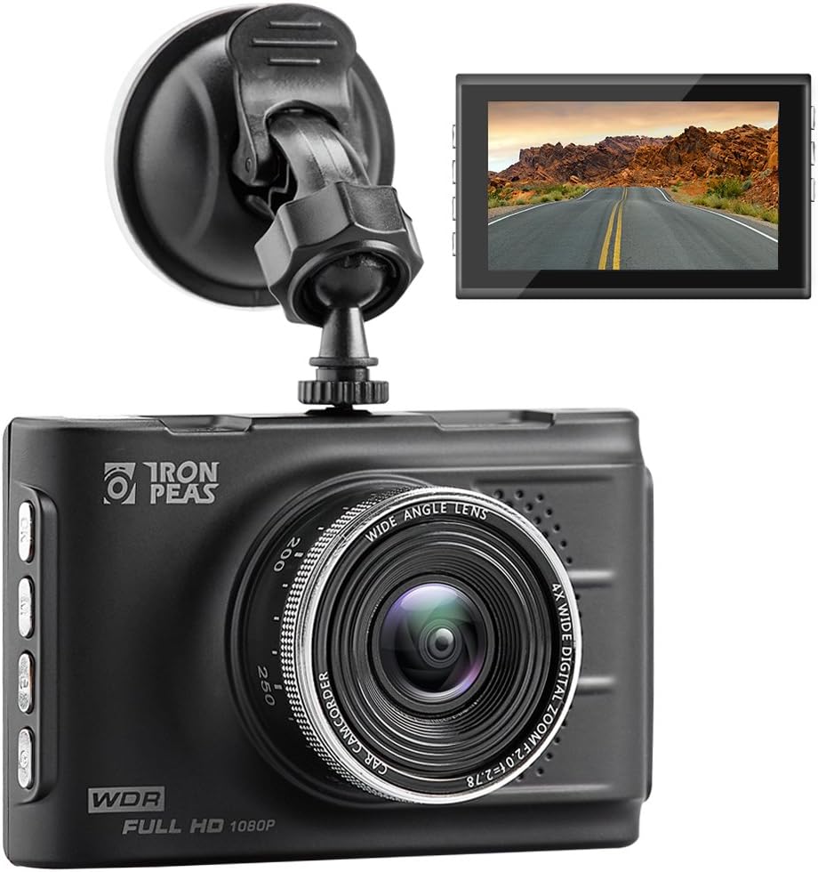 Dash Cam Dash Camera Recorder Fhd1080P G-Sensor Loop Recording Parking Monitor Ldws/Fcws Wdr Great Night Vision 3 Inch LCD Screen 150 Wide Angle By Ironpeas
