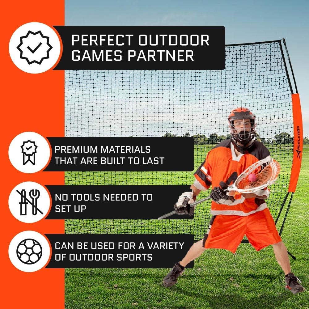 ACELETIQS Lacrosse Rebounder for Backyard & Perfect Golf Net 5x7 Feet Bundle : Sports & Outdoors