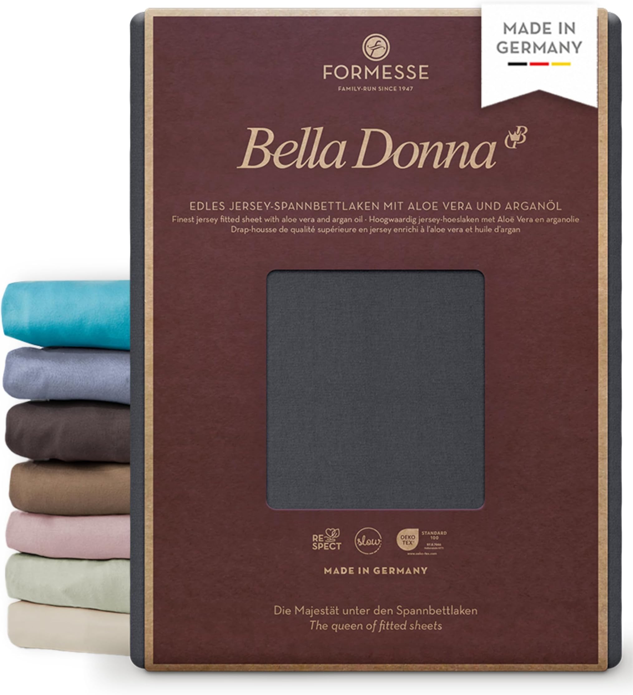 Bella Donna Fitted Sheet (Light Anthracite Grey, 90 x 190 – 100 x 220 cm)
