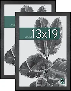 MCS Studio Gallery 13x19 Picture Frame Black Woodgrain, Rectangle Photo Frame for Photos, Posters & Art Prints (2-Pack)