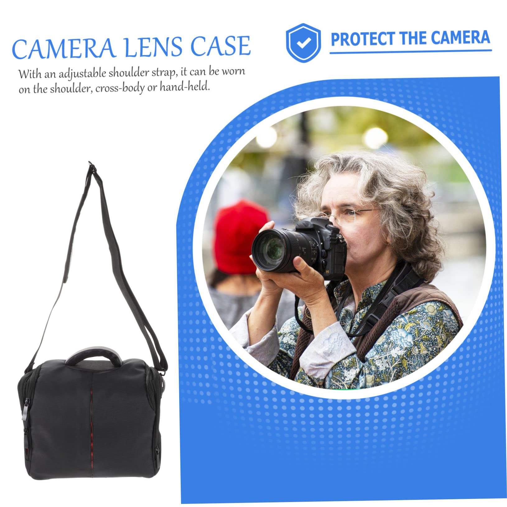 Abaodam Borsa per Fotocamera Reflex Nera in Nylon, Tracolla Regolabile