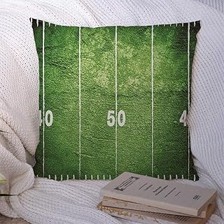 Decorative Polyester Throw Pillow Covers Glory Grunge Football Field Competitive Close Midfield White Sports Outdoors Recreation Textures Square Pillow Covers for Couch Sofa Home Decor 16x16 Inch - Buy now