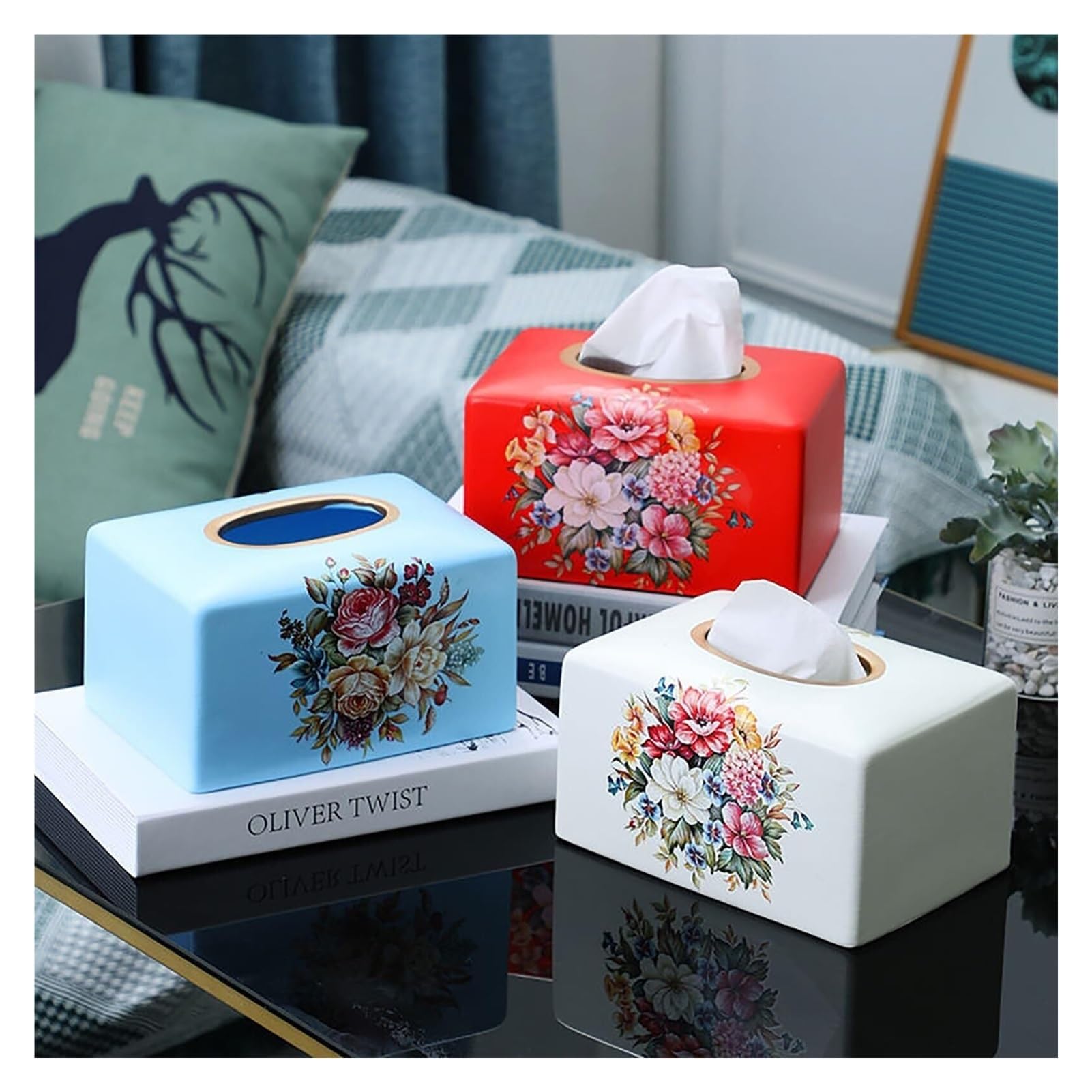 Kosmetiktuch-Spenderbox Tissue Box Cover Holder Rectangular Dispenser Paper Case Home Decor Must-Haves für die Wohnung(G)