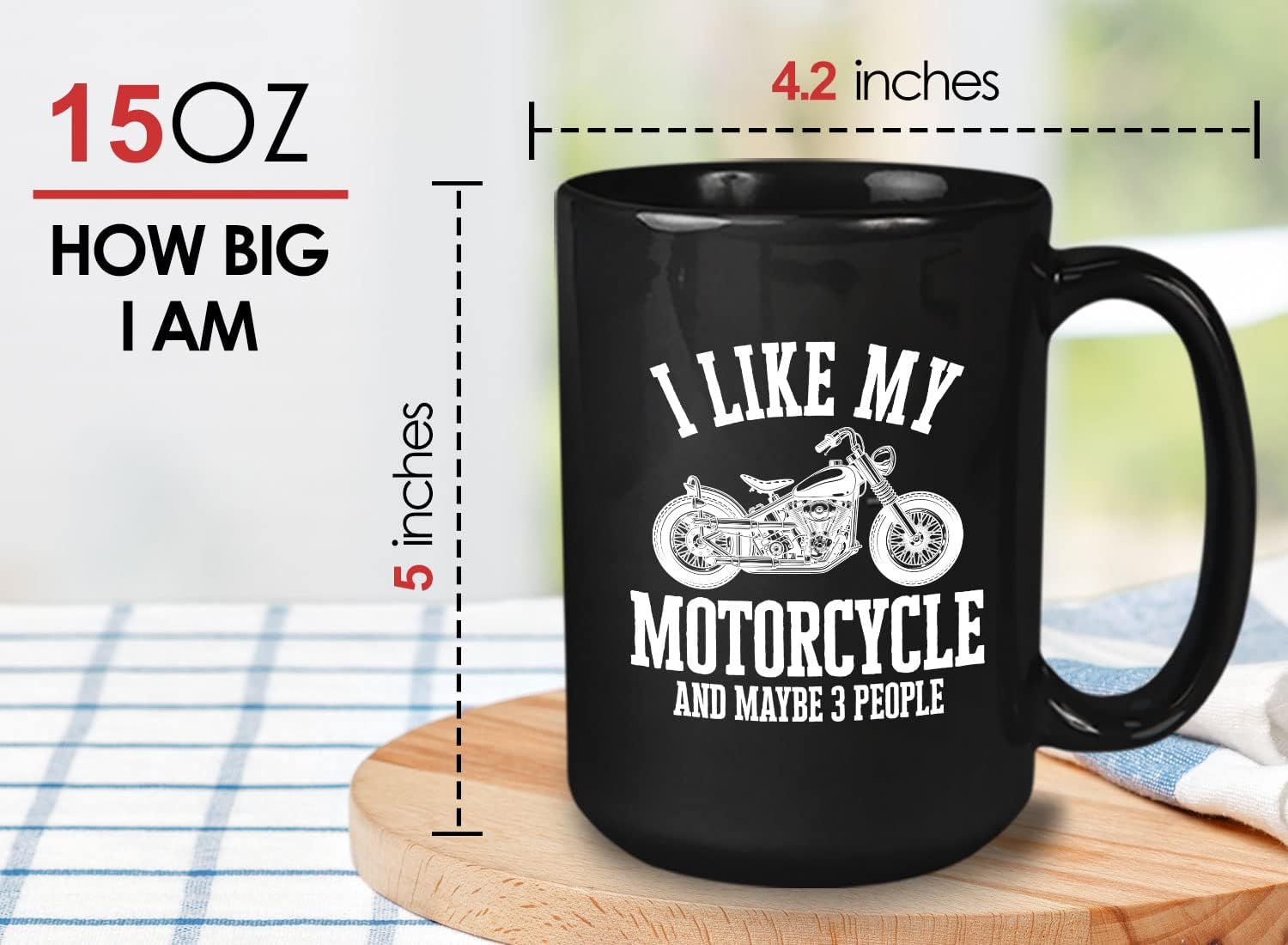 Motorcycle lover Coffee Mug 15oz Black - I Like My - Racer Sportbike Touring Cruiser Scooters Heritage Mechanic Motorcross Dirtbike Off-road
