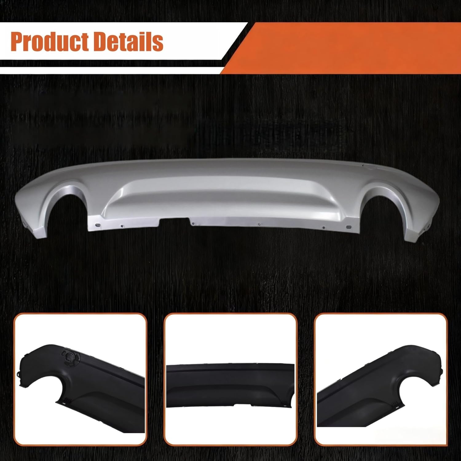 labwork Silver Rear Lower Bumper Cover Replacement for Escape 2013 2014 2015 2016 2017 Titanium SEL CJ5Z17K83BA FO1195128