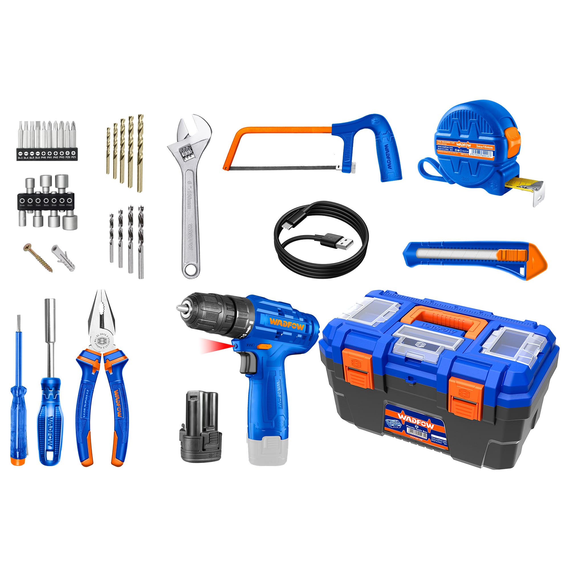 WADFOW Cordless Drill Set, 77 PCS, Drill Machine for Home Use, With Battery & Charger, With Hand Tools (B0DDXFTHBS) Amazon Price History, Amazon Price Tracker