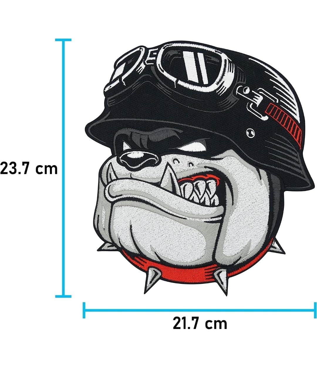 Juego de 5 parches bordados termoadhesivos para motocicleta, diseño de bulldog bordado en Pilot Motorcycle, para chaleco de moto, para decorar ropa de moto, chaleco DIY