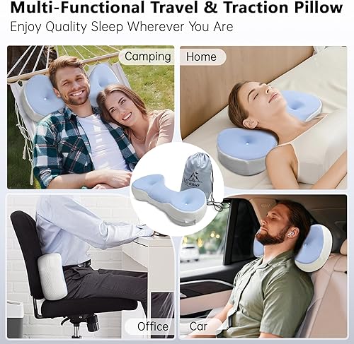 Miniatura 7 de Almohada cervical cervical, di adiós al dolor de cuello, almohada de apoyo de cuello de viaje para dormir de lado, almohada ergonómica de espuma