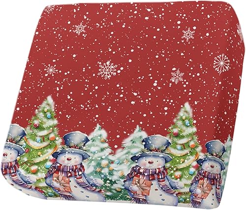 Miniatura 9 de Fundas de cojín elásticas de Navidad para sofá, seccionalindividualen forma de L, protector de muebles con parte inferior elástica, diseño de muñeco